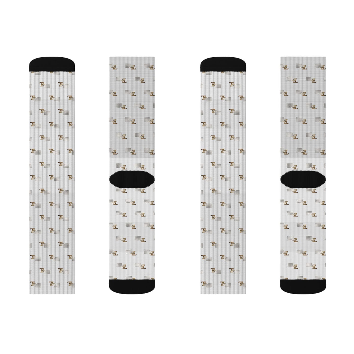 Sublimation Socks - Neutral Mini Floral Pattern Crew Socks