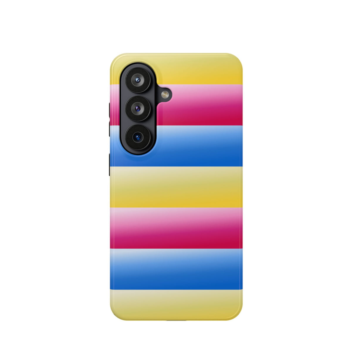 Striped Magnetic Impact-Resistant Phone Case — Colorful Pink Blue Yellow Protection