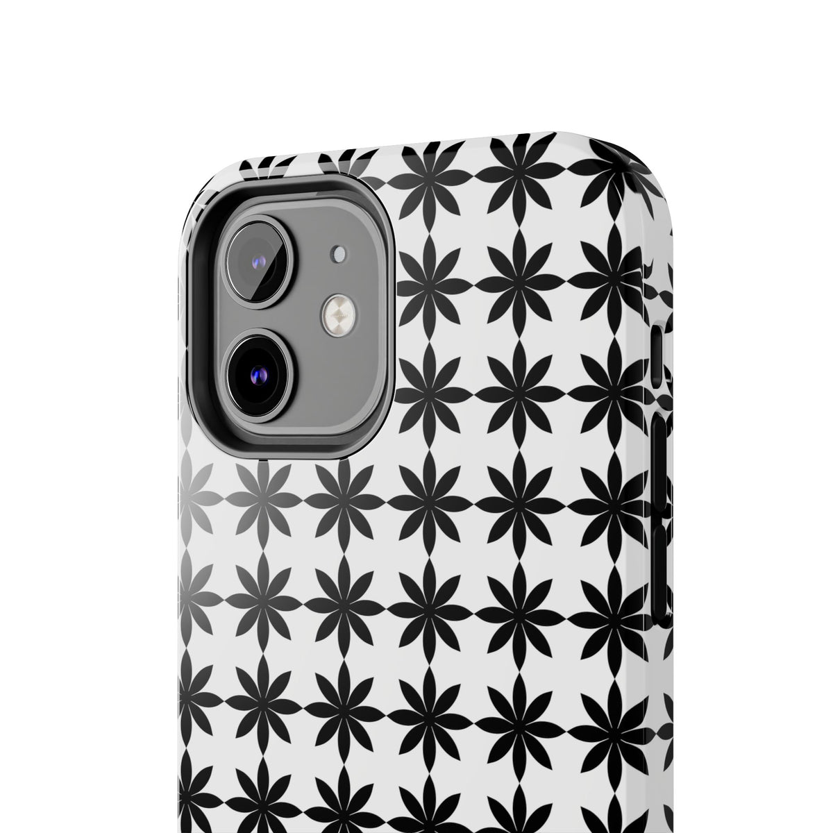 Tough Phone Case — Black & White Geometric Star Pattern
