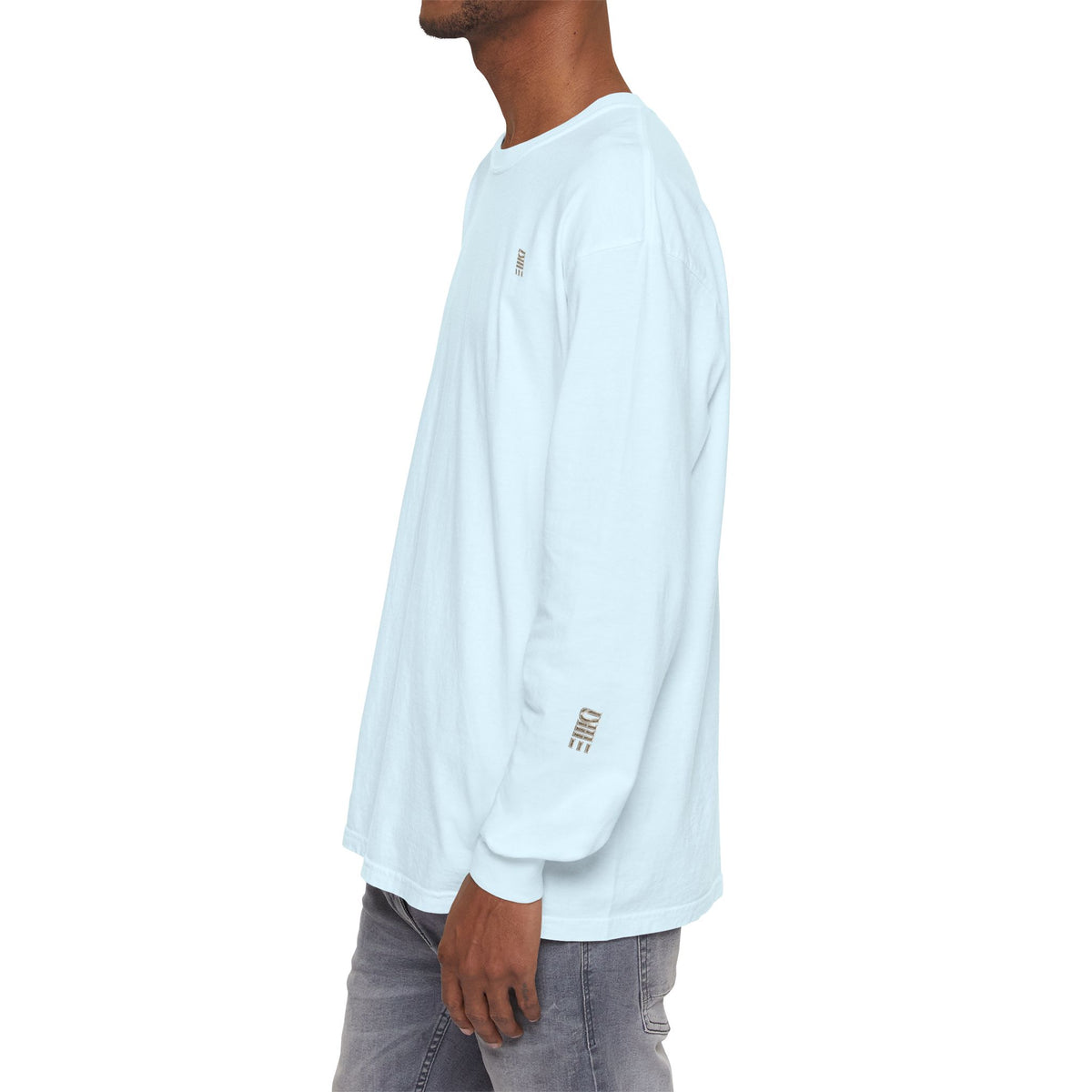 Garment-Dyed Long-Sleeve T-Shirt — Multi-Color Minimal Graphic