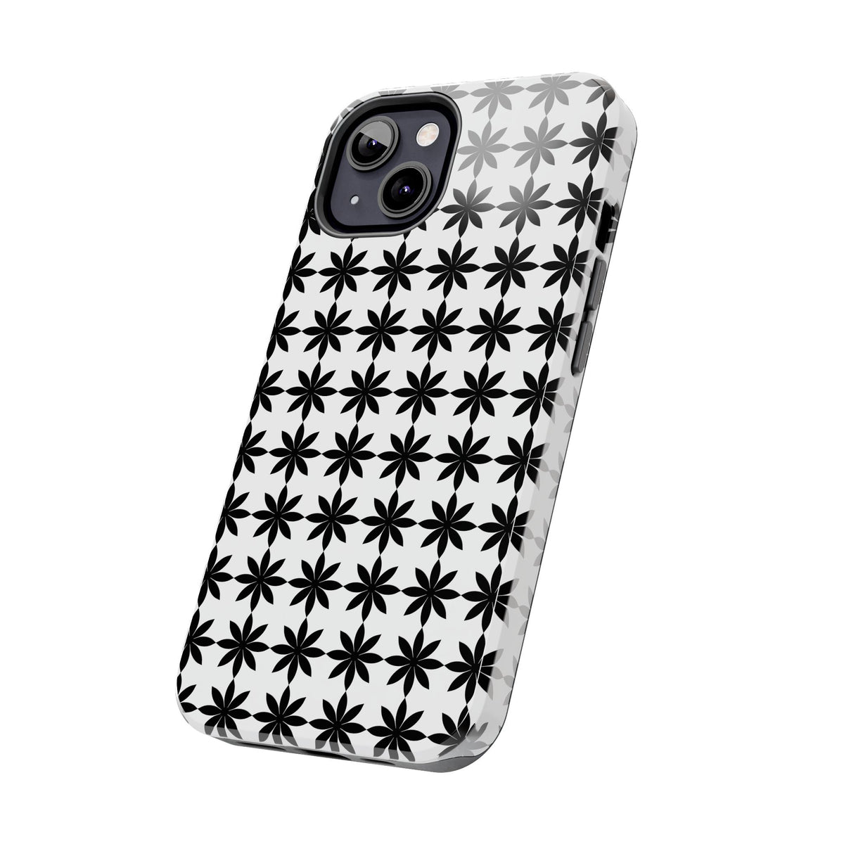 Tough Phone Case — Black & White Geometric Star Pattern