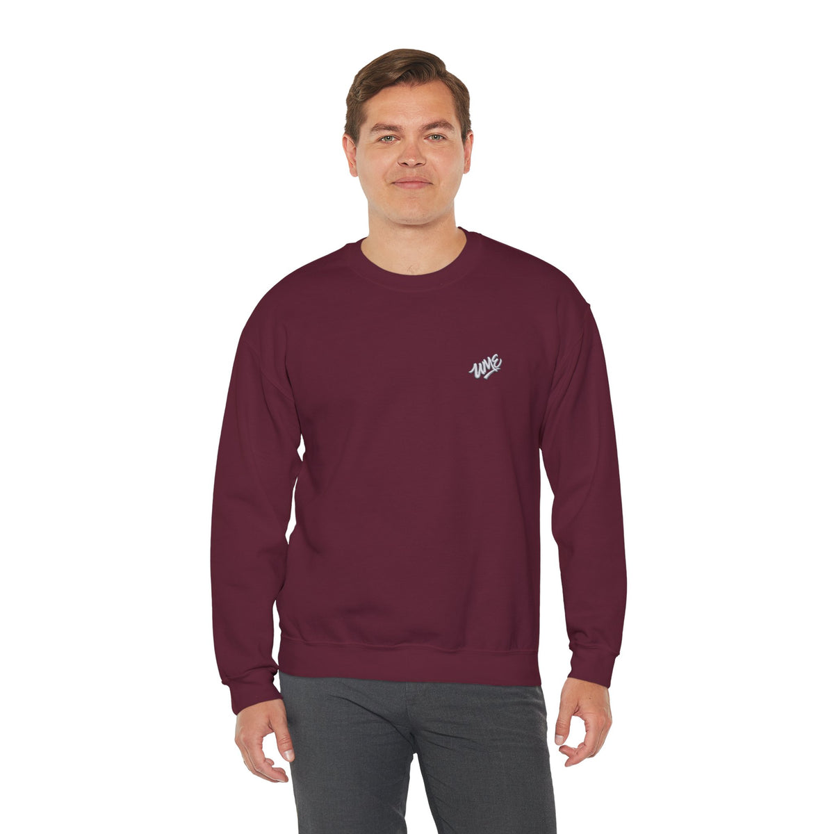 Crewneck Sweatshirt — UME White Logo All-Over Print
