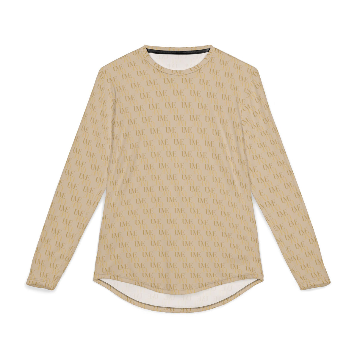 Men’s UV Protection Long Sleeve Shirt — Beige Monogram All-Over Print