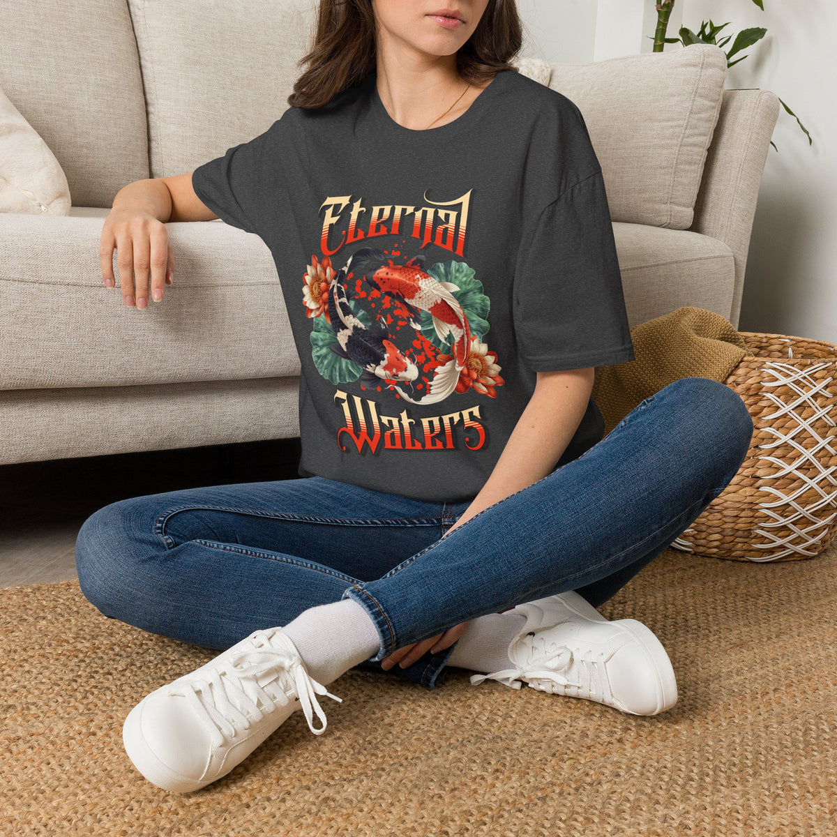 Eternal Waters T‑Shirt — Koi Pond Floral Graphic Tee