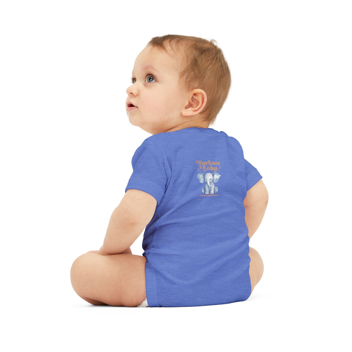 Fortune Baby Elephant Infant Onesie — Cute Blue Elephant Baby Bodysuit