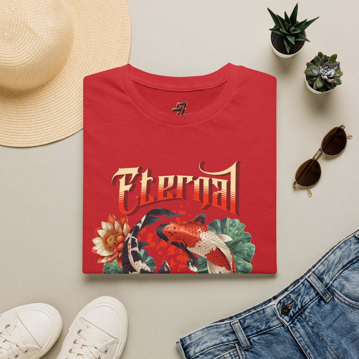 Eternal Waters T‑Shirt — Koi Pond Floral Graphic Tee