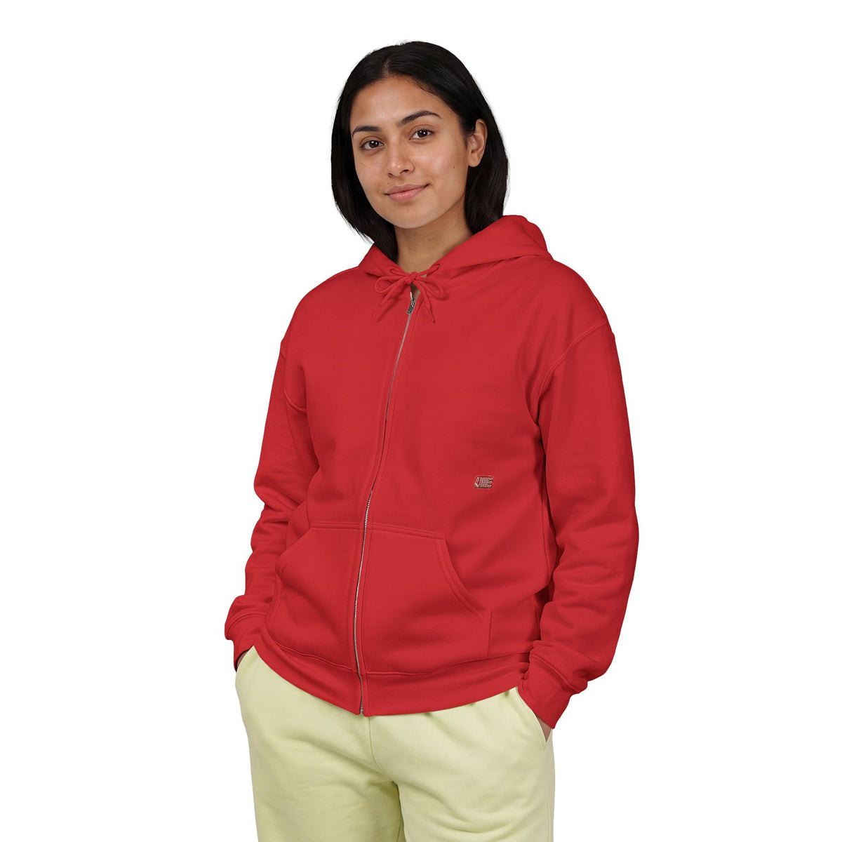 Minimalist Full-Zip Hoodie — White, Black & More Base Colors