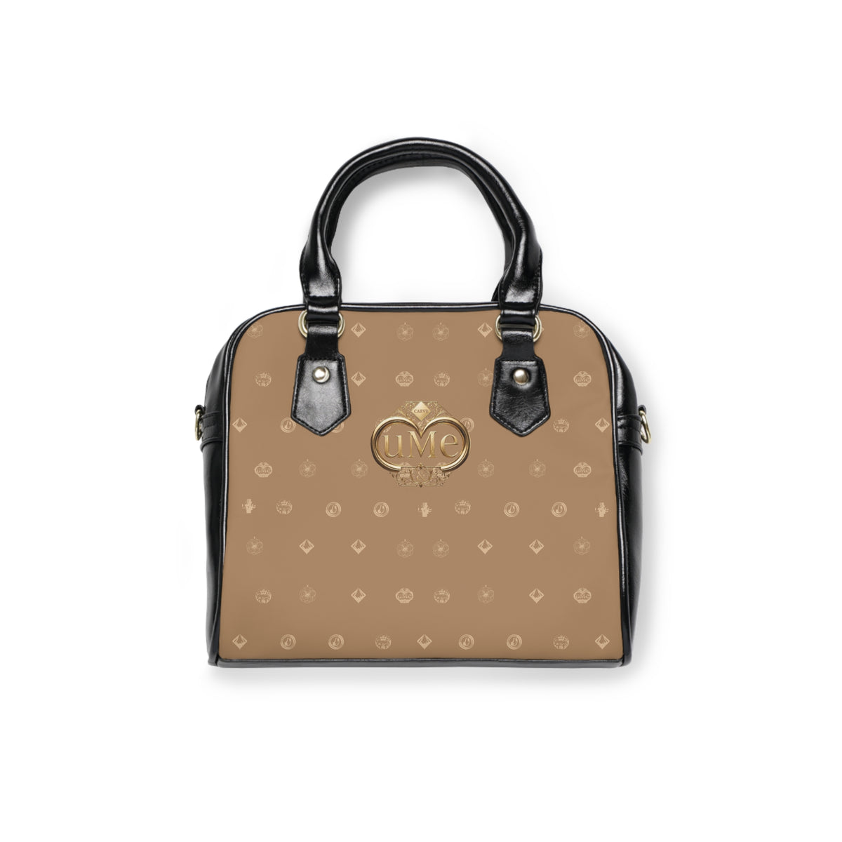Tan UME Monogram Shoulder Handbag — Chic Everyday Tote