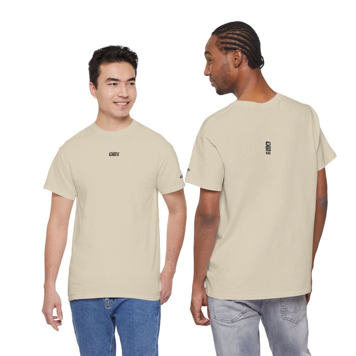 Minimalist Micro Logo Tee - White Cotton Casual Shirt