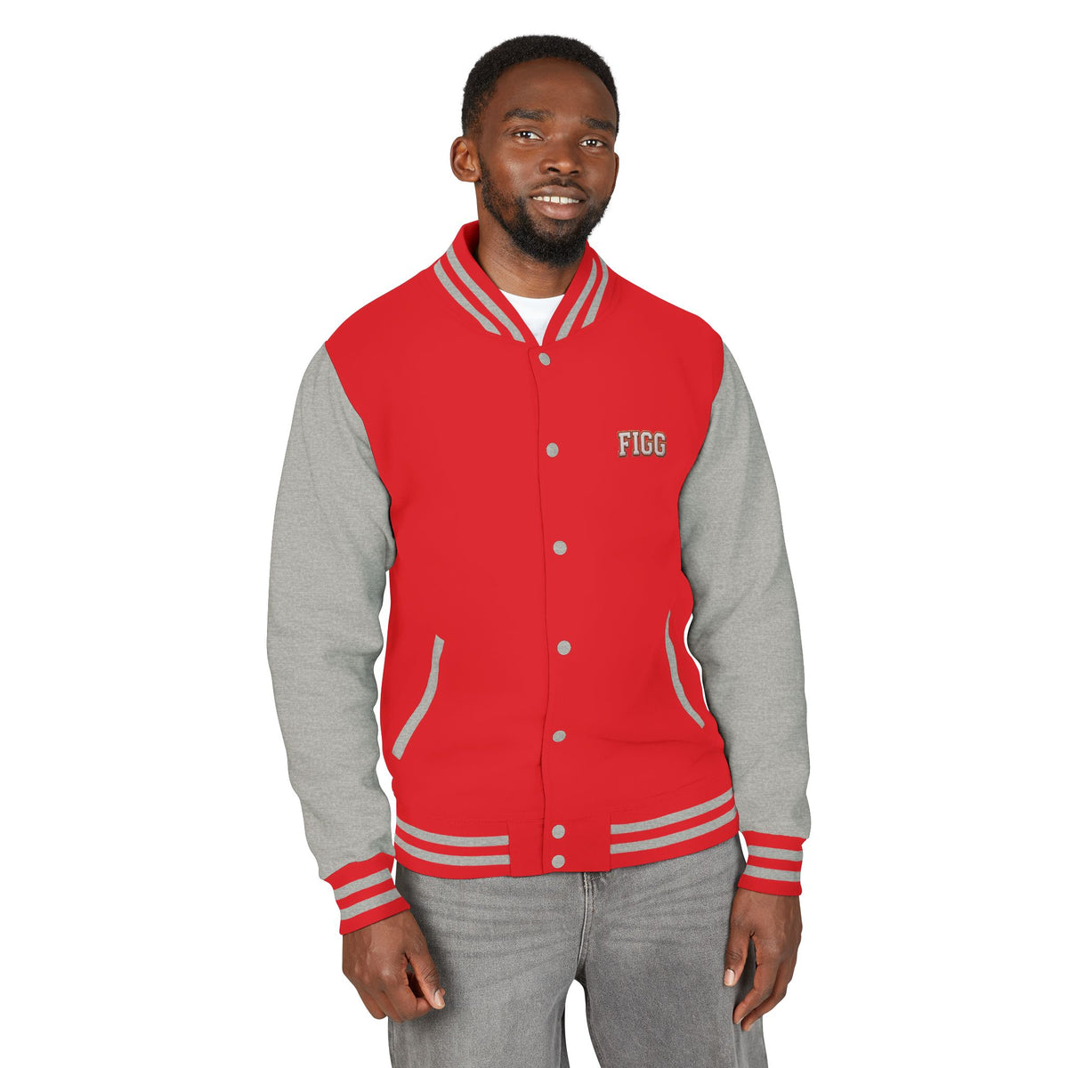 FIGG Letterman Jacket — Burgundy, Black, Navy & Bright Colors