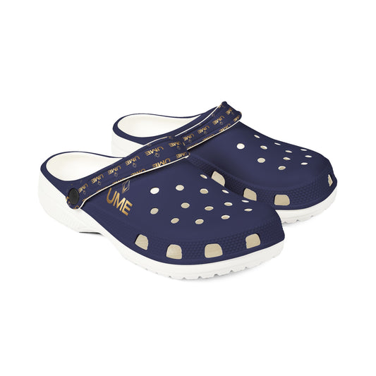 UME Navy Blue EVA Foam Clogs — Lightweight Water-Resistant Slip-On Shoes
