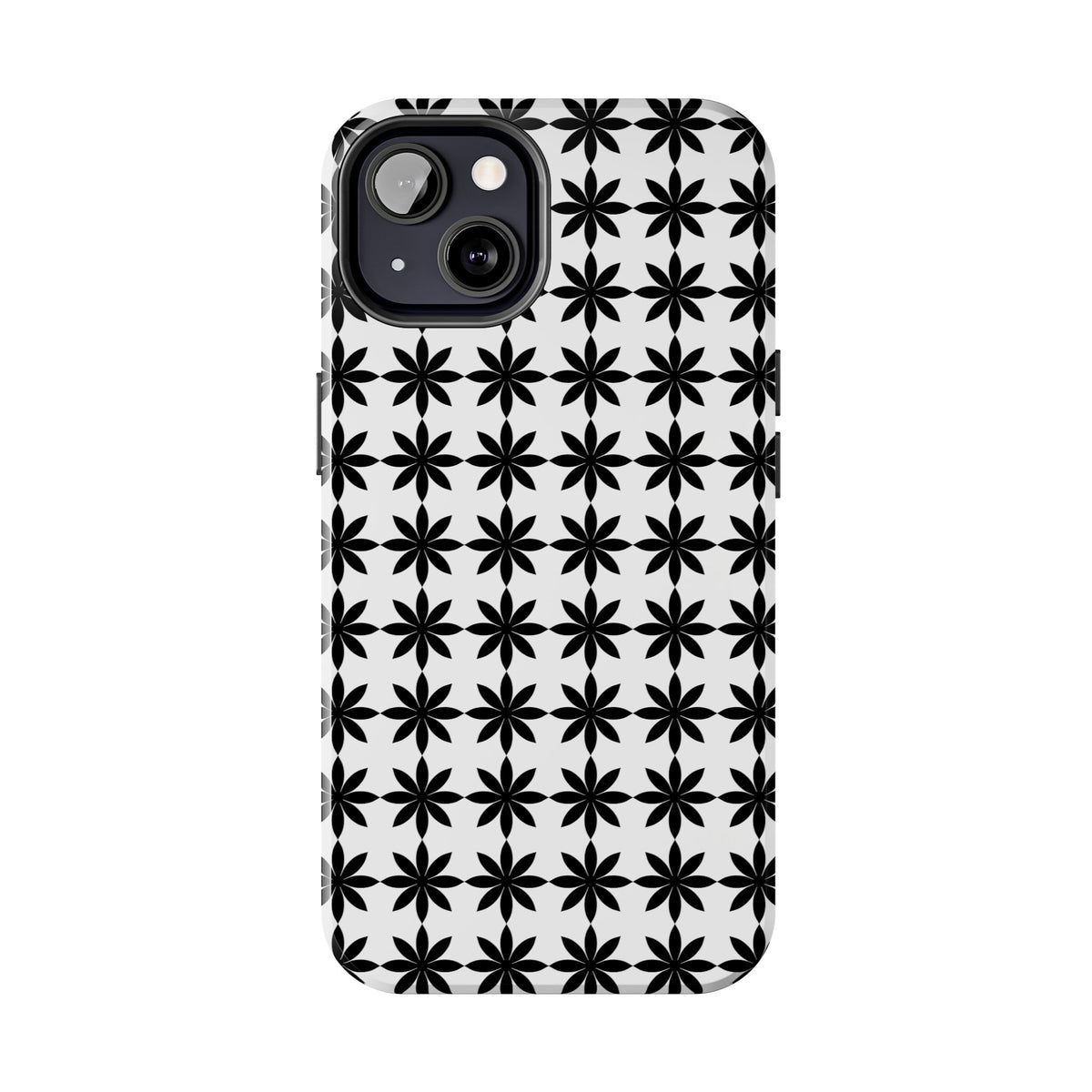 Tough Phone Case — Black & White Geometric Star Pattern