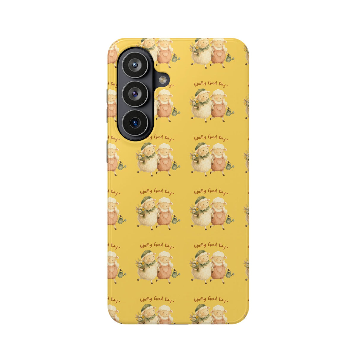 "Woolly Good Day" Phone Case — Yellow Sheep Pattern Magnetic Impact-Resistant Cover