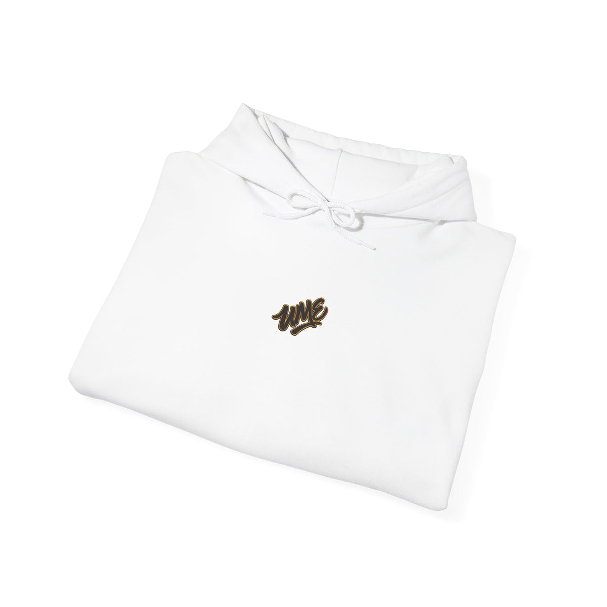 Hoodie — White UME Black Logo All-Over Print