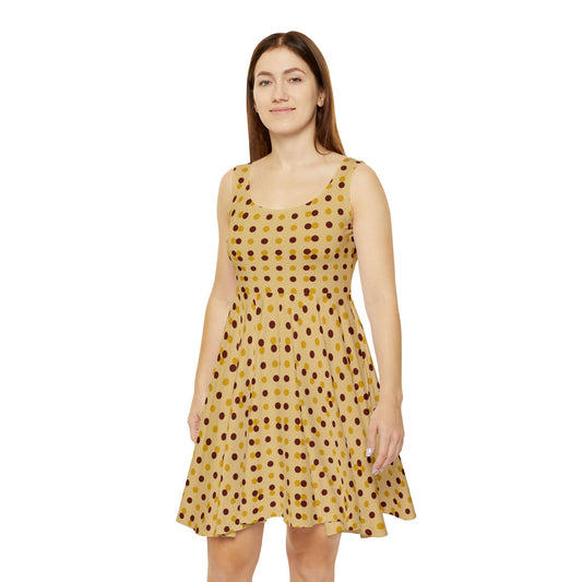 Yellow Polka Dot Skater Dress — Retro Vintage Summer Sundress