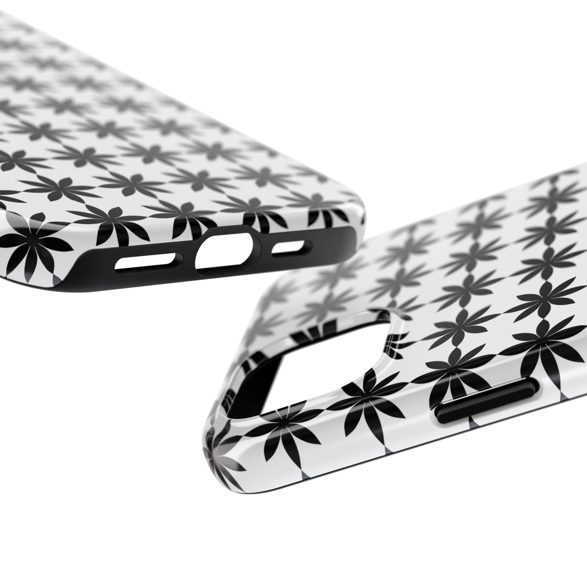 Tough Phone Case — Black & White Geometric Star Pattern