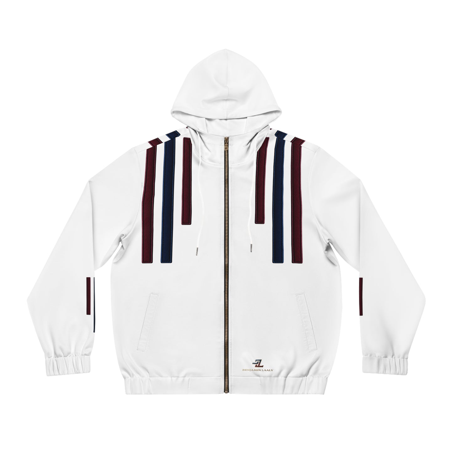Men's Striped Zip Hoodie — Minimal Vertical Accent Design