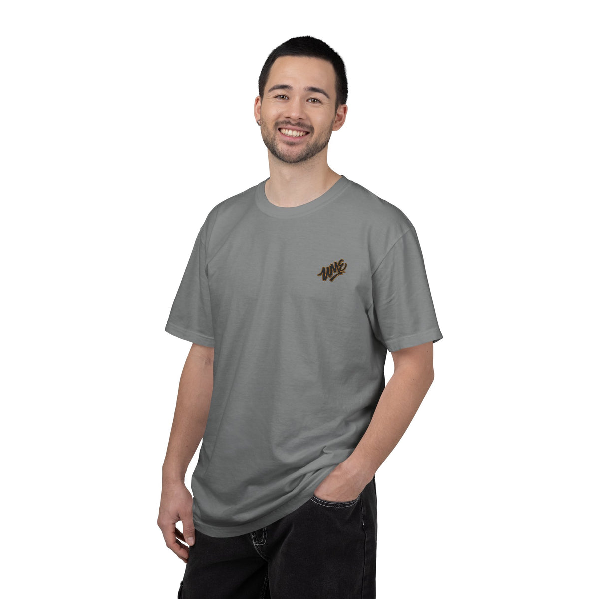 Garment-Dyed Heavyweight Tee — UME Black Logo Front & Back