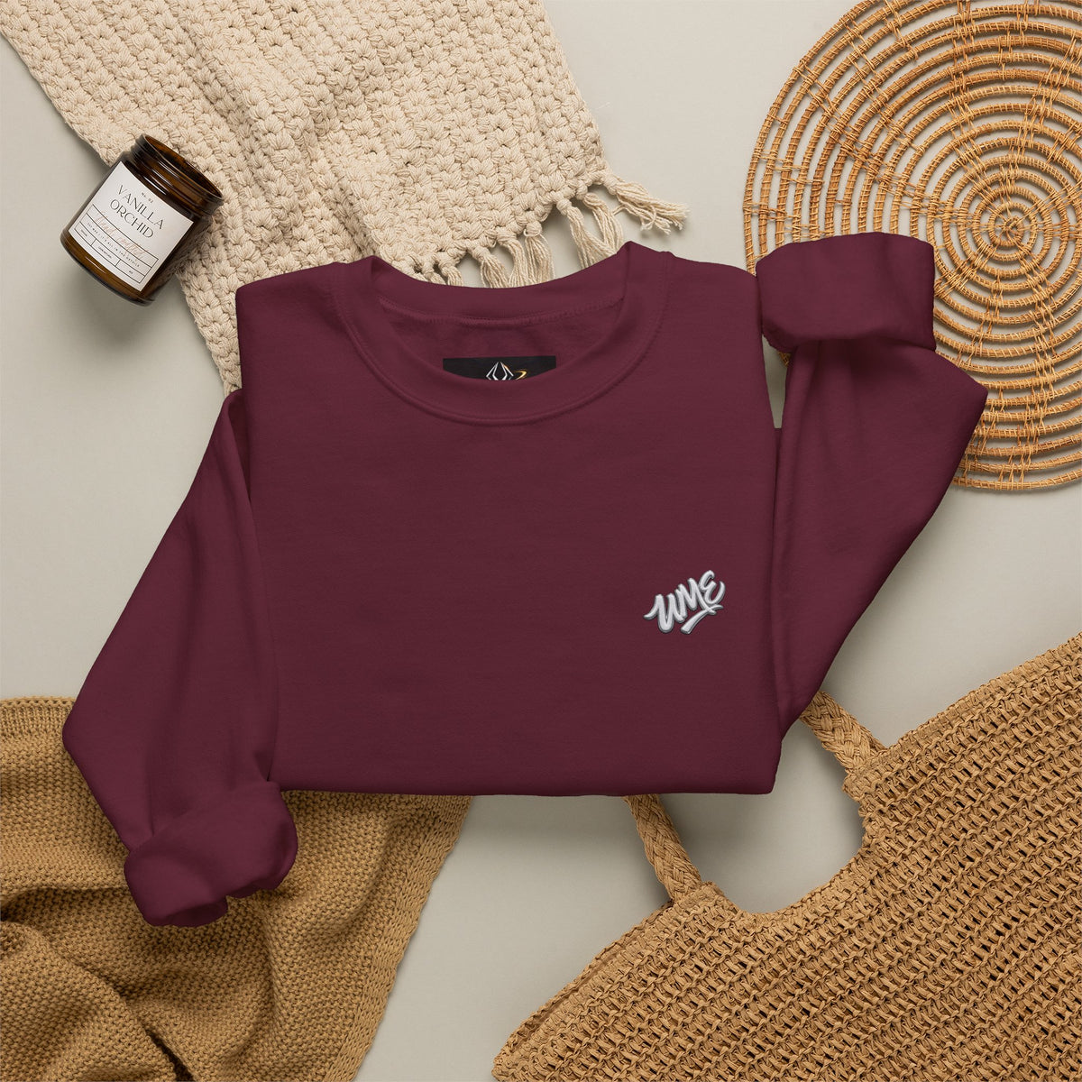 Crewneck Sweatshirt — UME White Logo All-Over Print