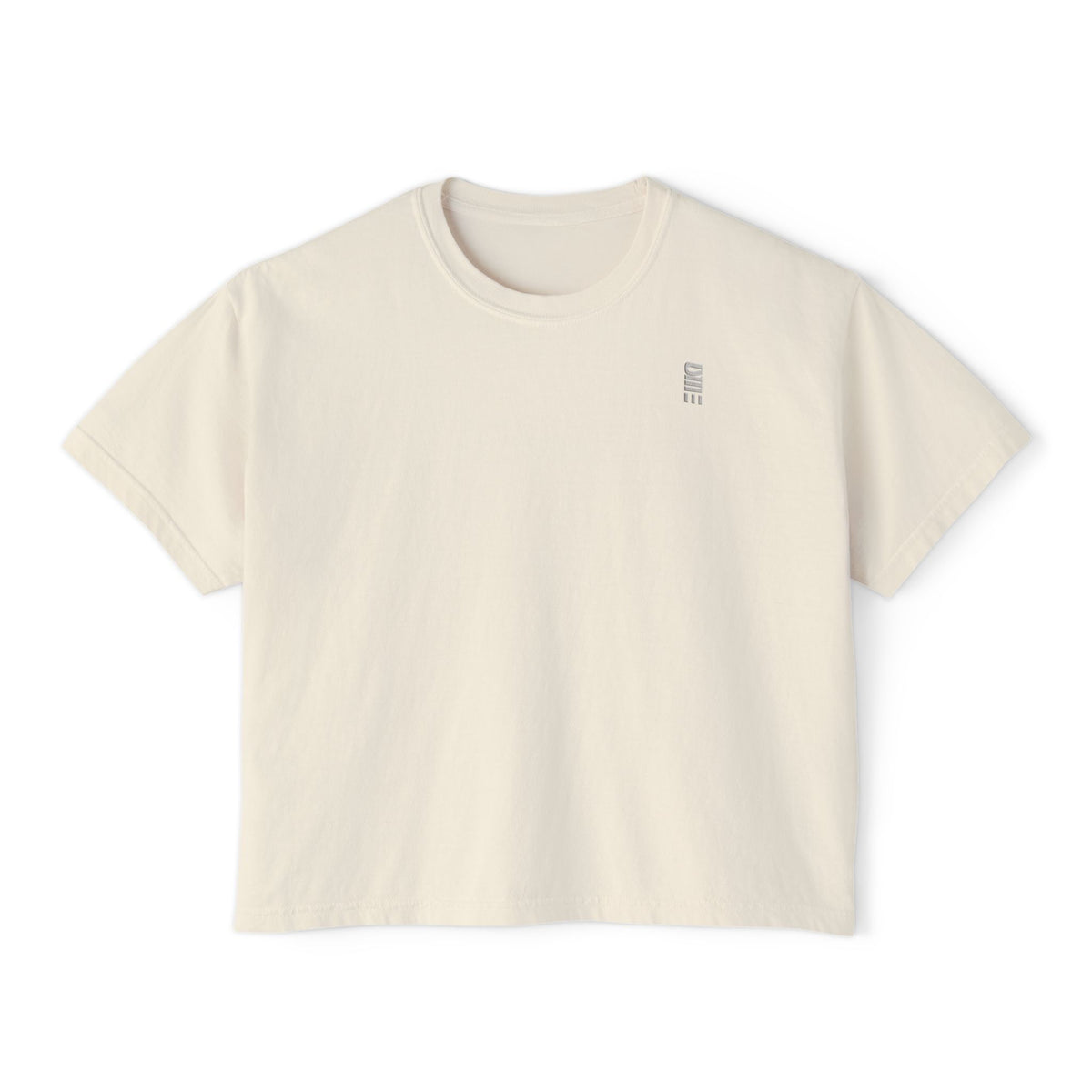 Women’s Cropped Boxy T-Shirt — Multi-Color Minimal Graphic