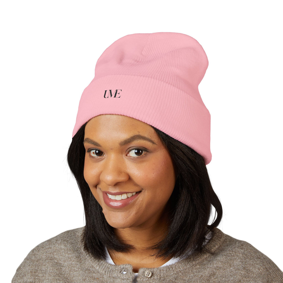 UME Embroidered Cuffed Beanie — White, Red & More Colors