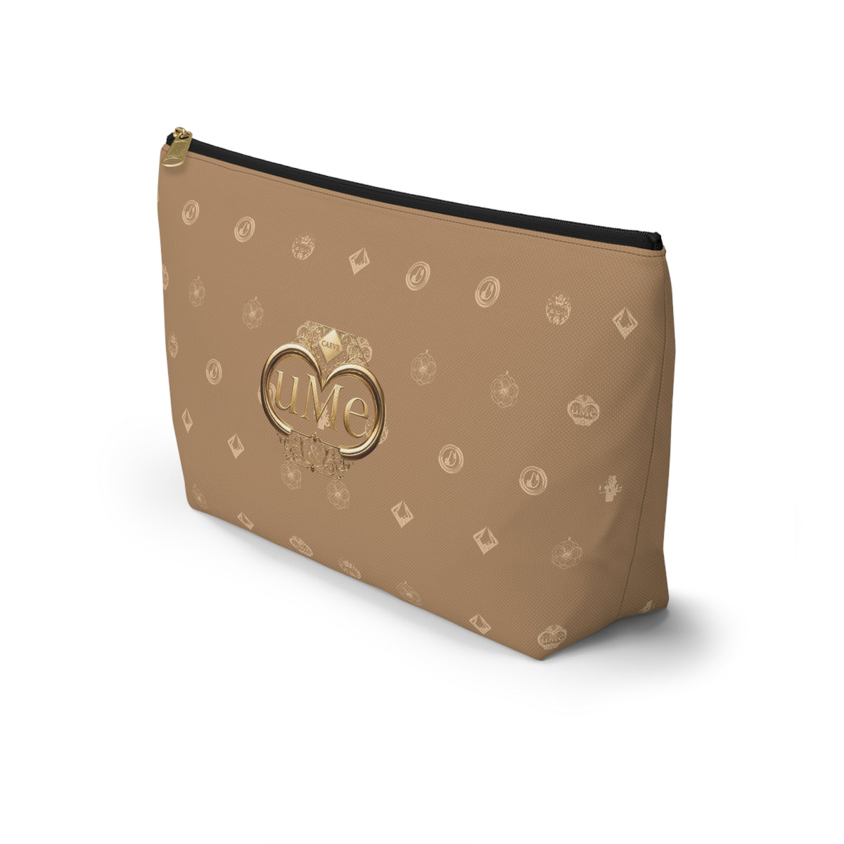 Beige Monogram Accessory Pouch — Luxury T-Bottom Makeup Bag