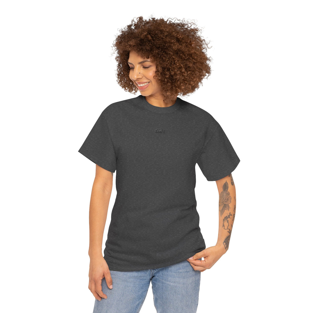 Minimalist Micro Logo Tee - White Cotton Casual Shirt