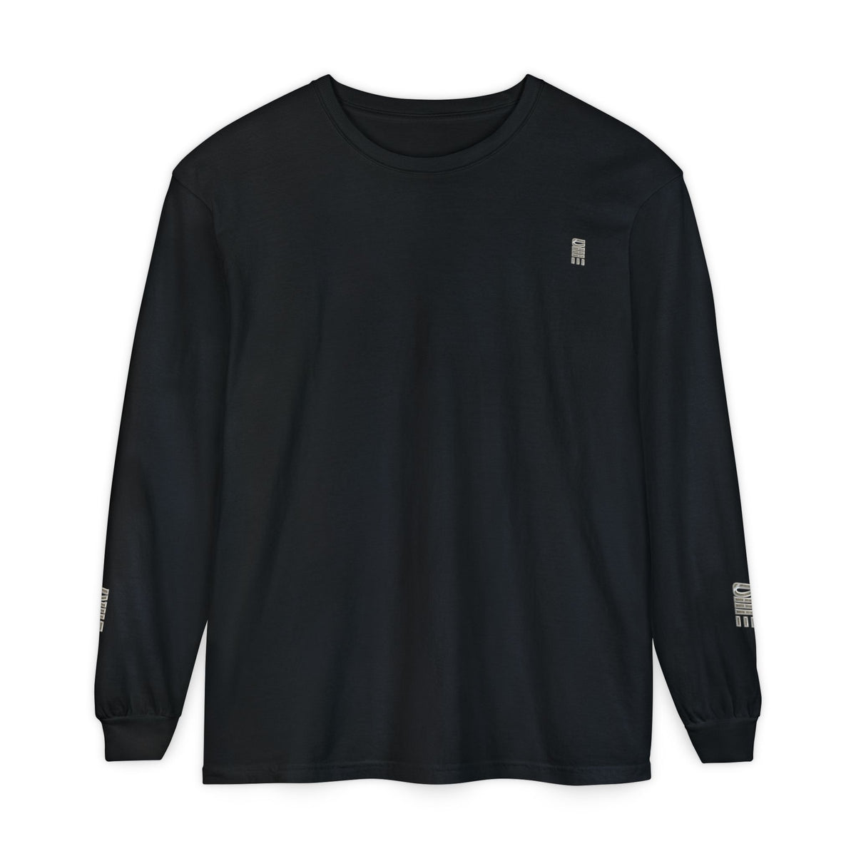 Garment-Dyed Long-Sleeve T-Shirt — Multi-Color Minimal Graphic