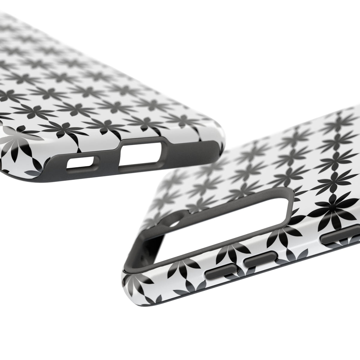 Tough Phone Case — Black & White Geometric Star Pattern