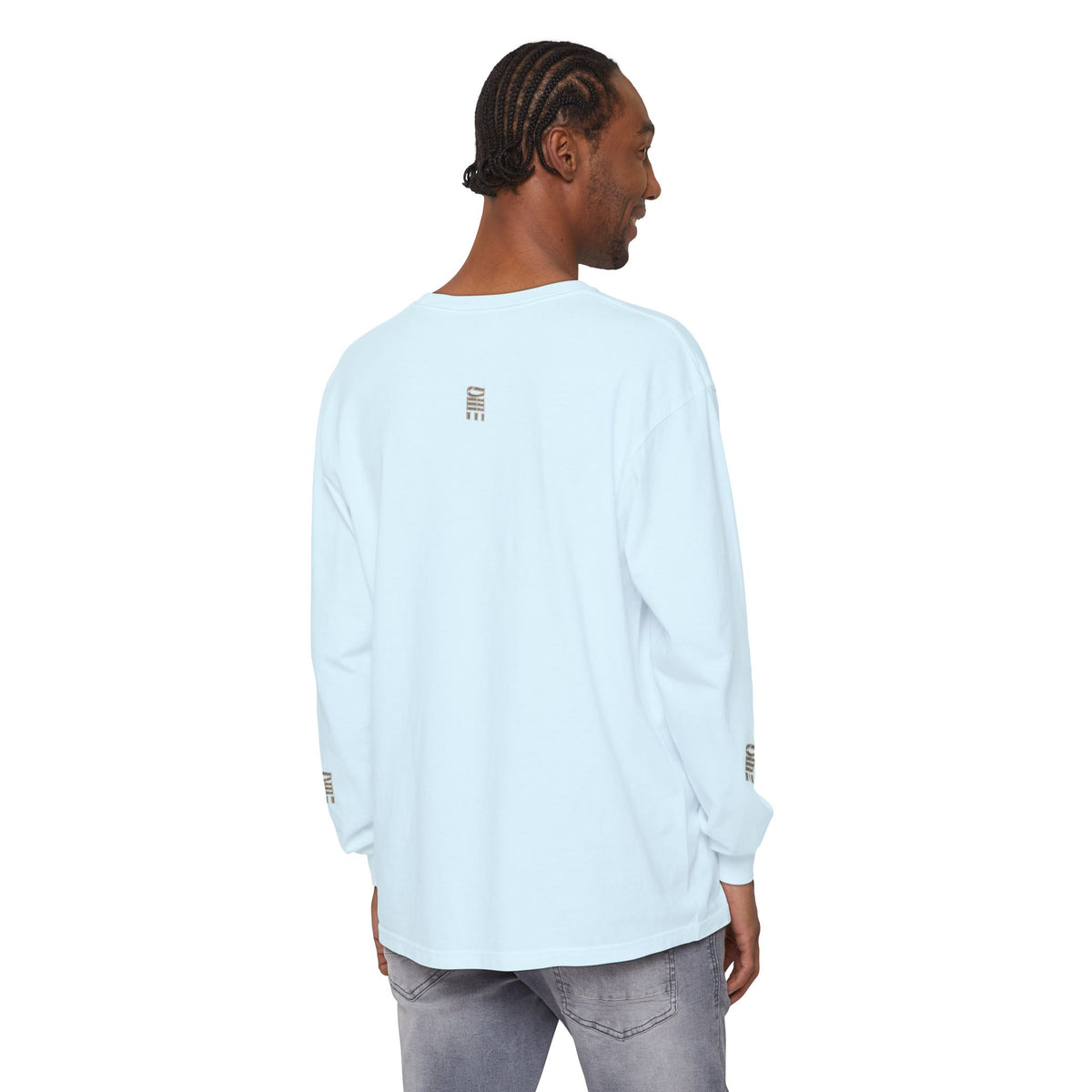 Garment-Dyed Long-Sleeve T-Shirt — Multi-Color Minimal Graphic