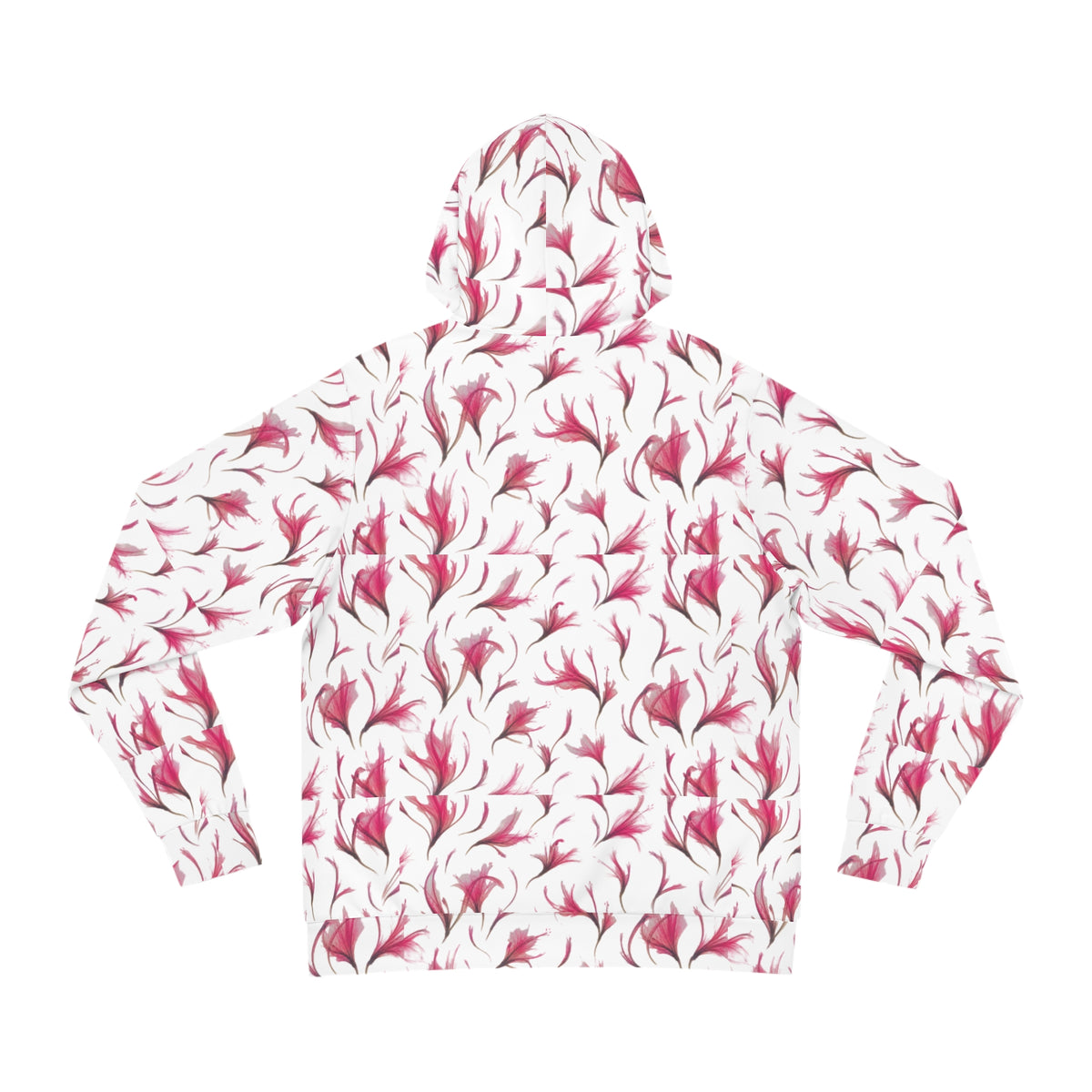 Floral Hoodie — White Pink Floral All-Over Print
