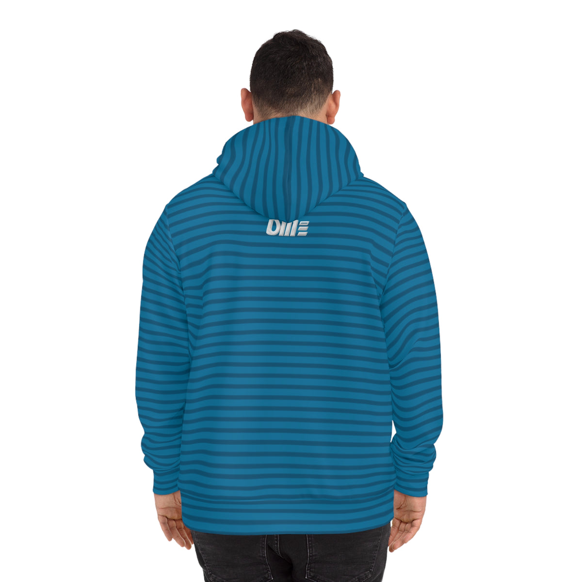 Blue Striped Fashion Hoodie — UME All-Over Print Casual Pullover