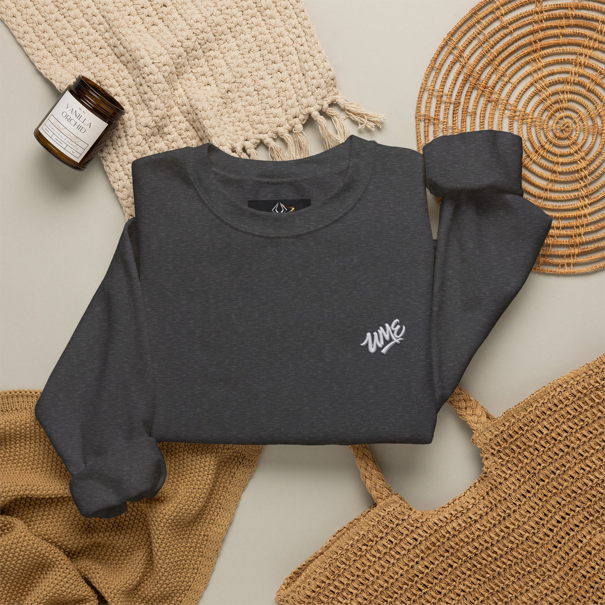 Crewneck Sweatshirt — UME White Logo All-Over Print