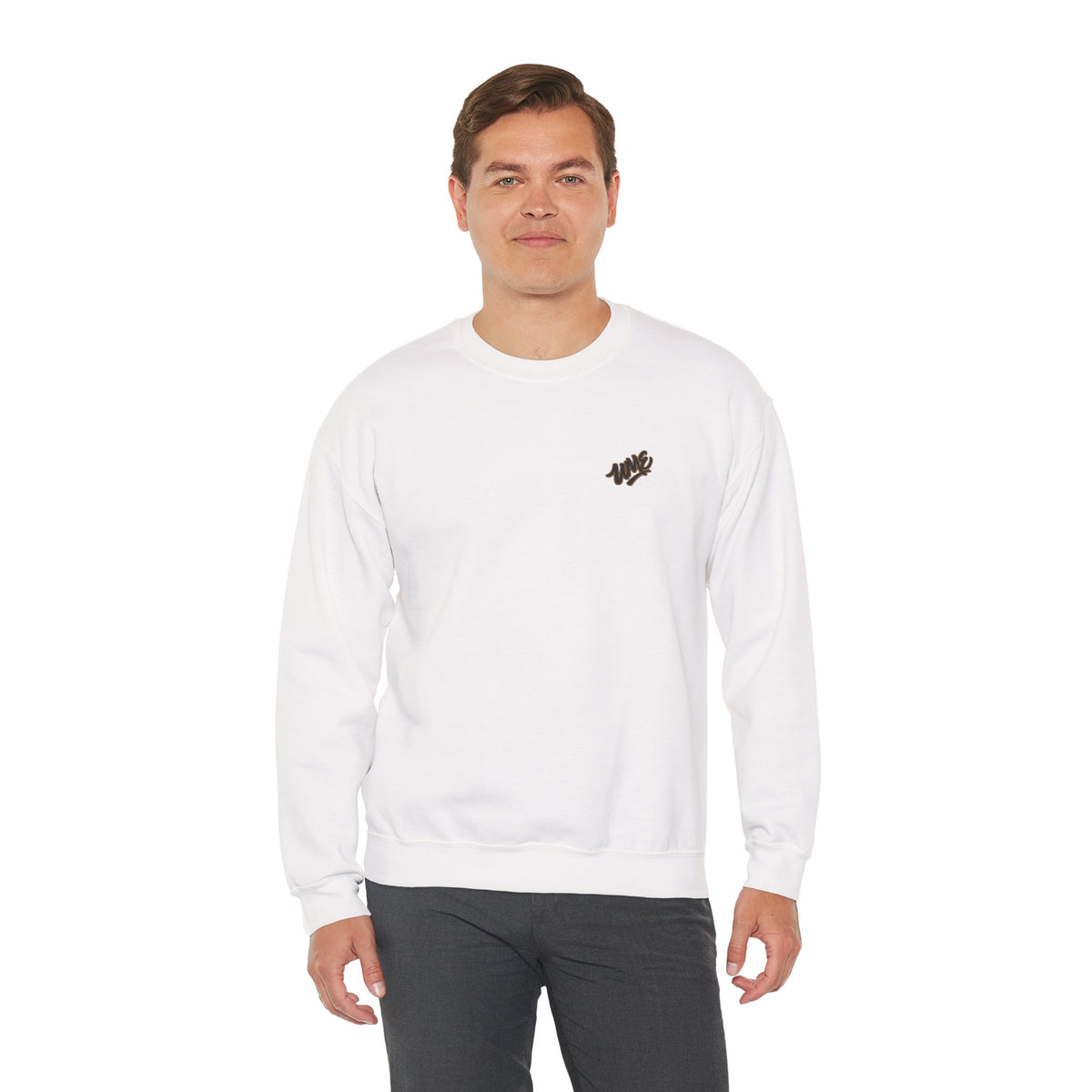 Crewneck Sweatshirt — UME Black Logo All-Over Print