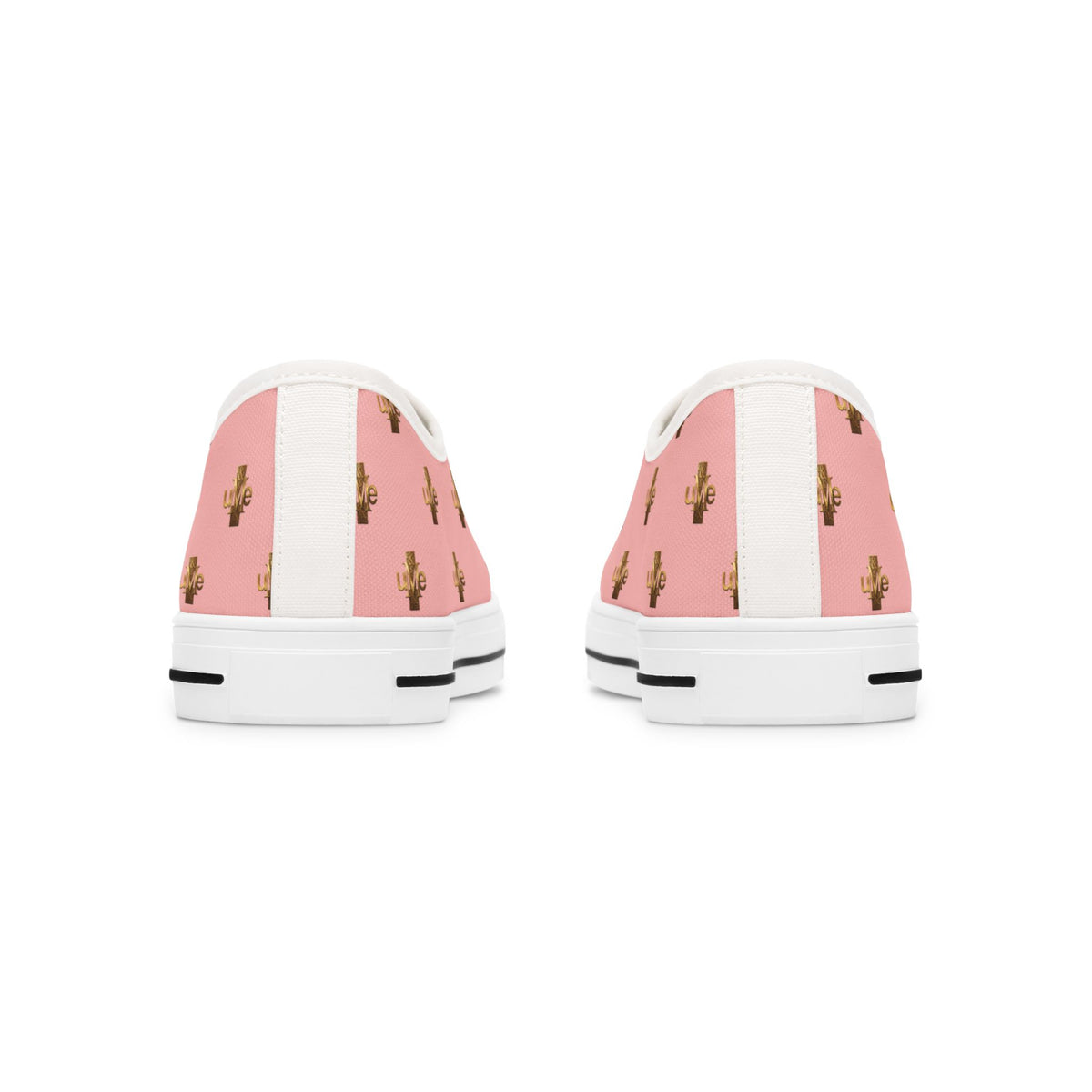 Women’s Low-Top Sneakers — Pink All-Over Print