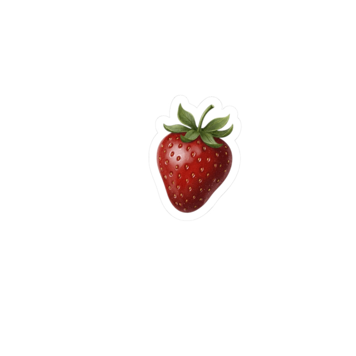 Strawberry Kiss-Cut Sticker — Hyper-Realistic Fruit Vinyl Decal