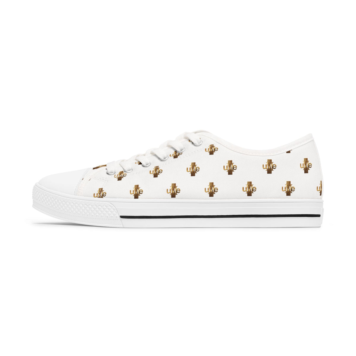 Women’s Low-Top Sneakers — White All-Over Print