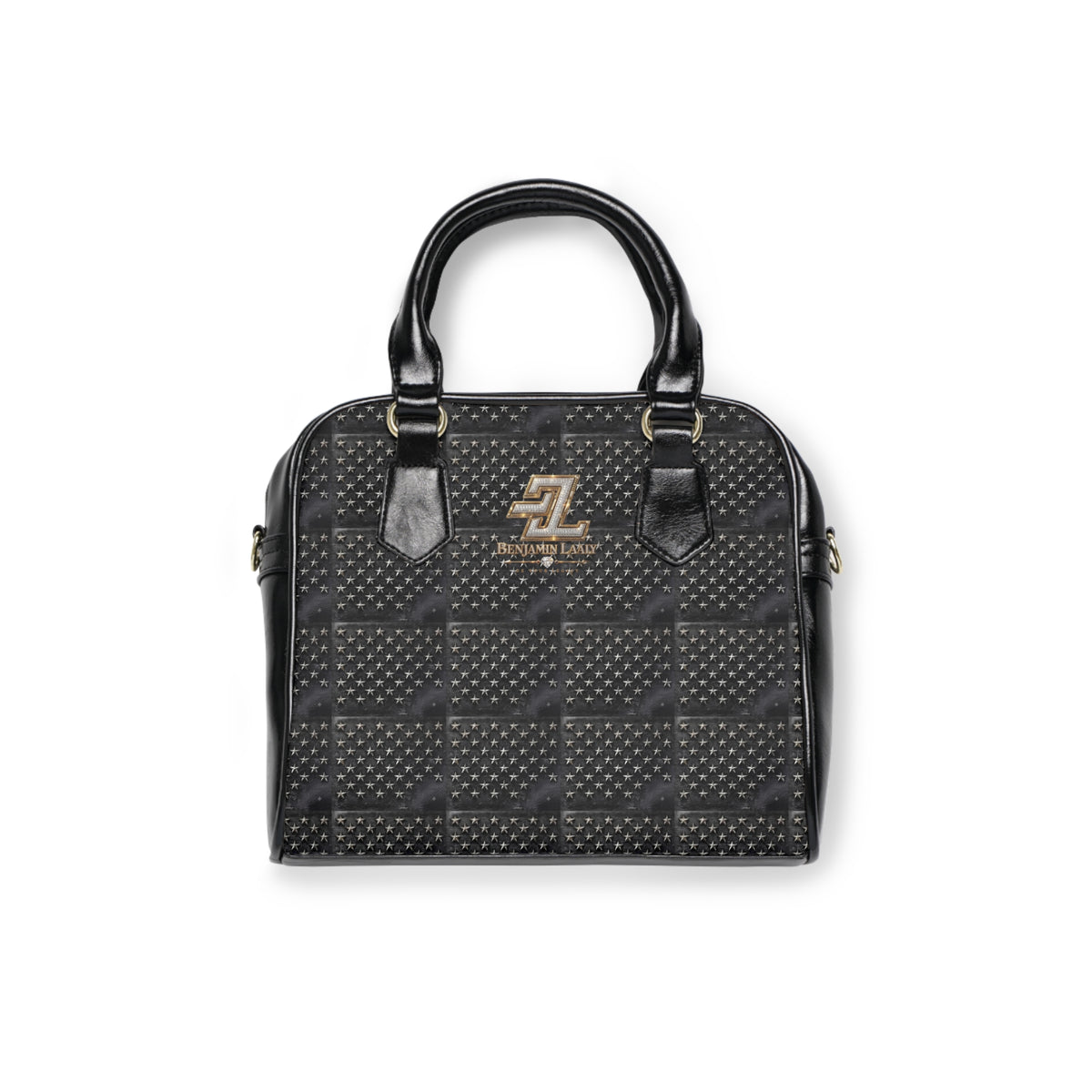 BL Star Monogram Shoulder Handbag – Black Quilted All-Over Print
