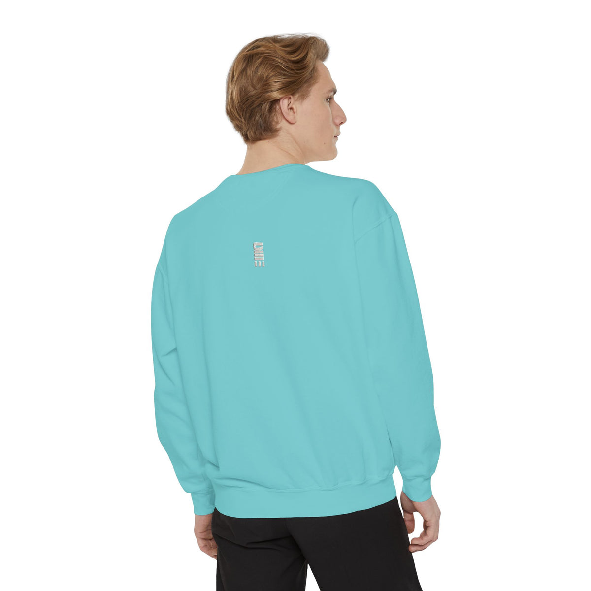 Garment-Dyed Crewneck Sweatshirt — Multi-Color Minimal Graphic