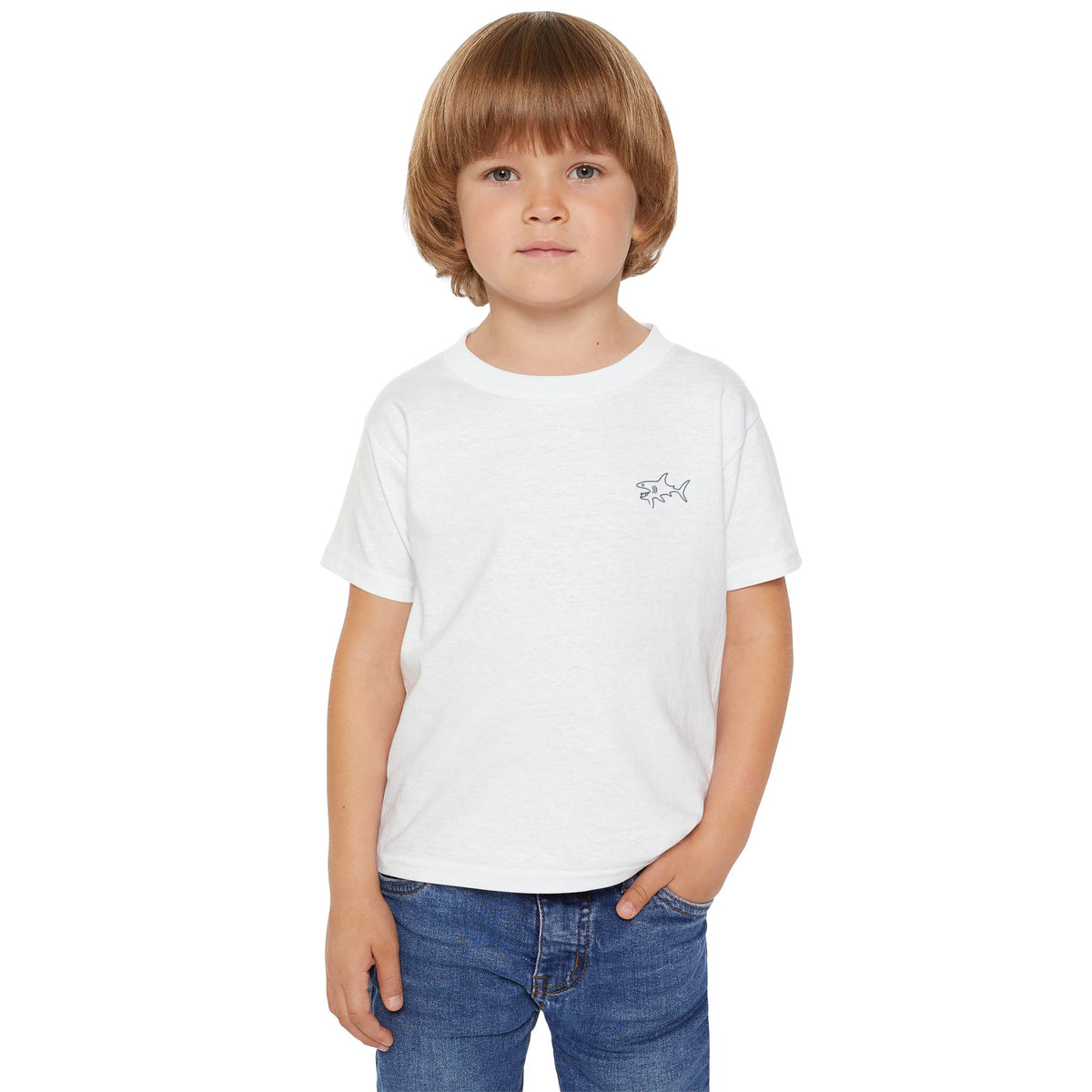 Toddler T‑Shirt — Minimal Shark Sketch Kids Tee