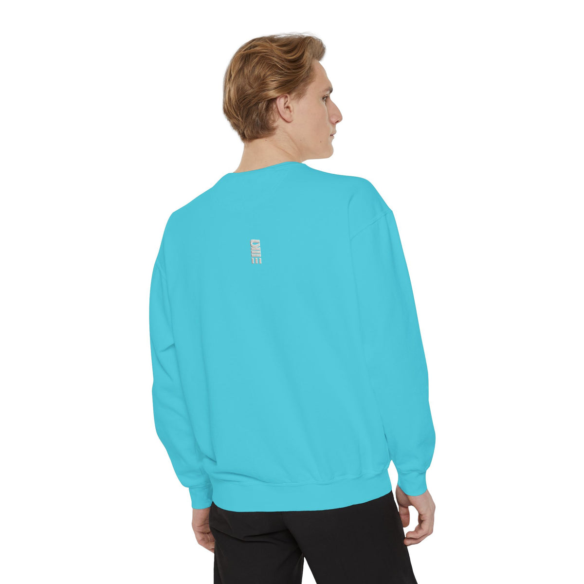 Garment-Dyed Crewneck Sweatshirt — Multi-Color Minimal Graphic