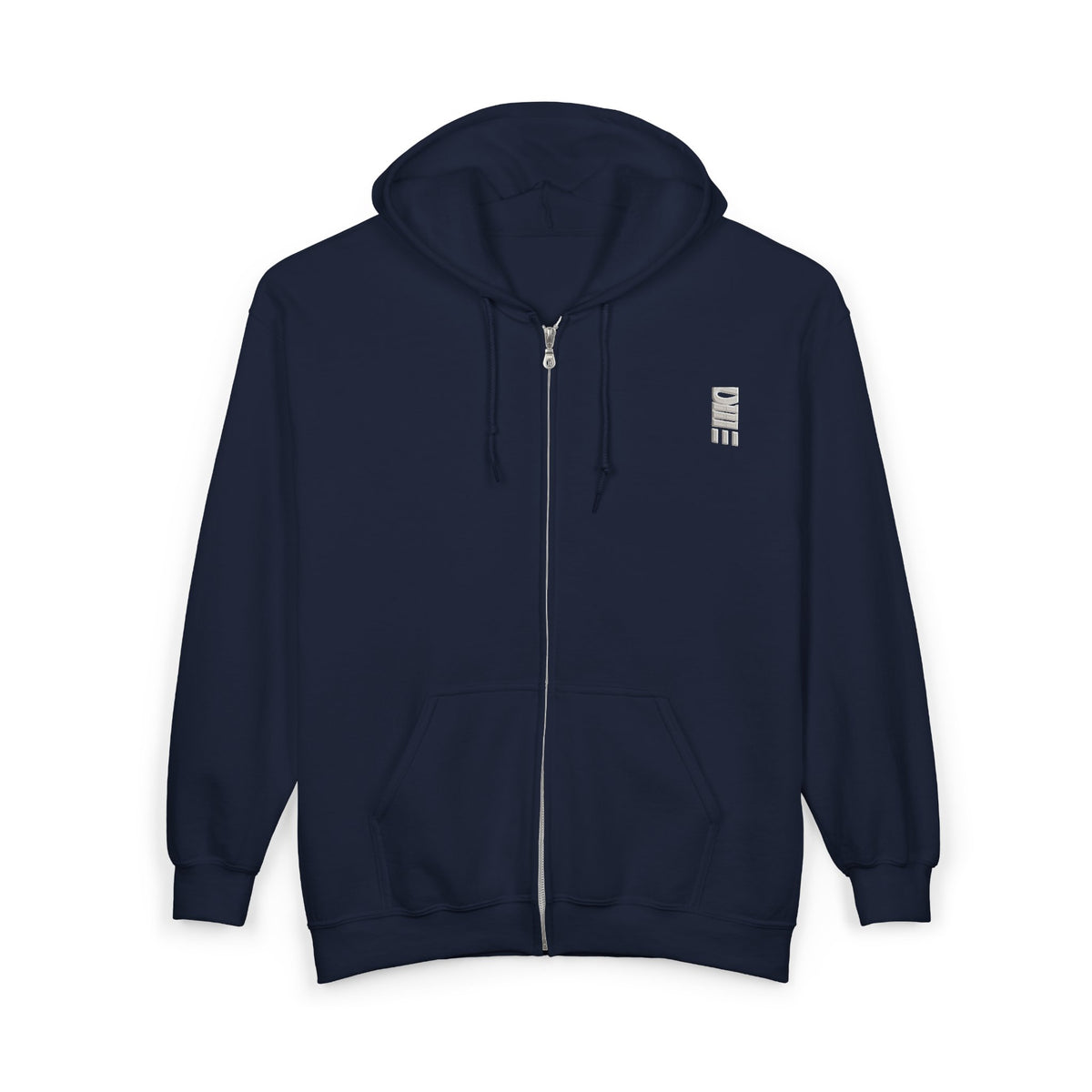 Full-Zip Midweight Hoodie — Multi-Color Minimal Graphic