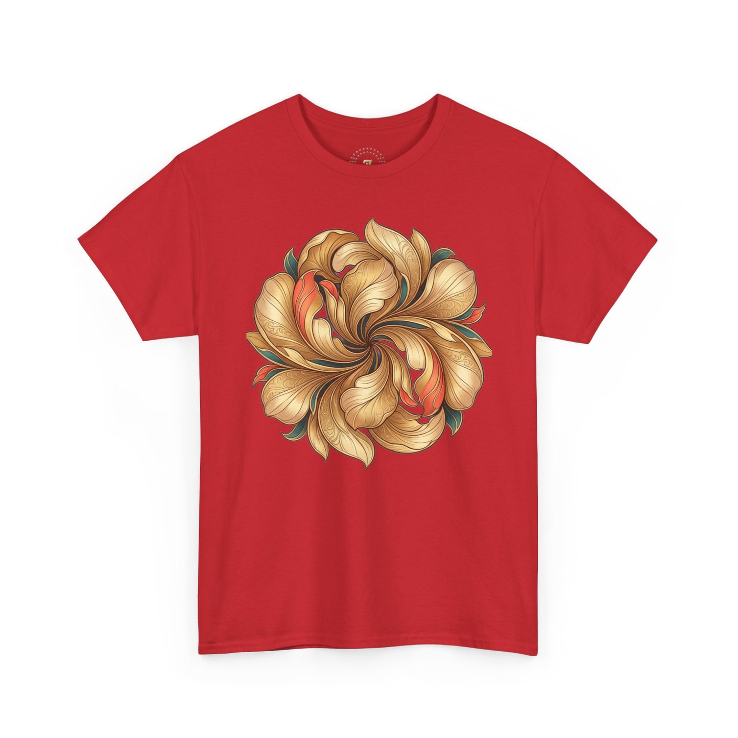 Floral Swirl Tee — Golden Petal Graphic T-Shirt