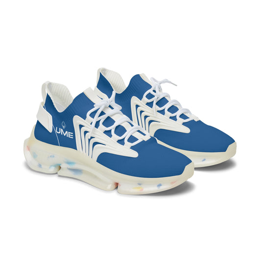 Women's Steel Blue UME Mesh Sneakers — Everyday Graphic Cloud Sole Athletic Shoe