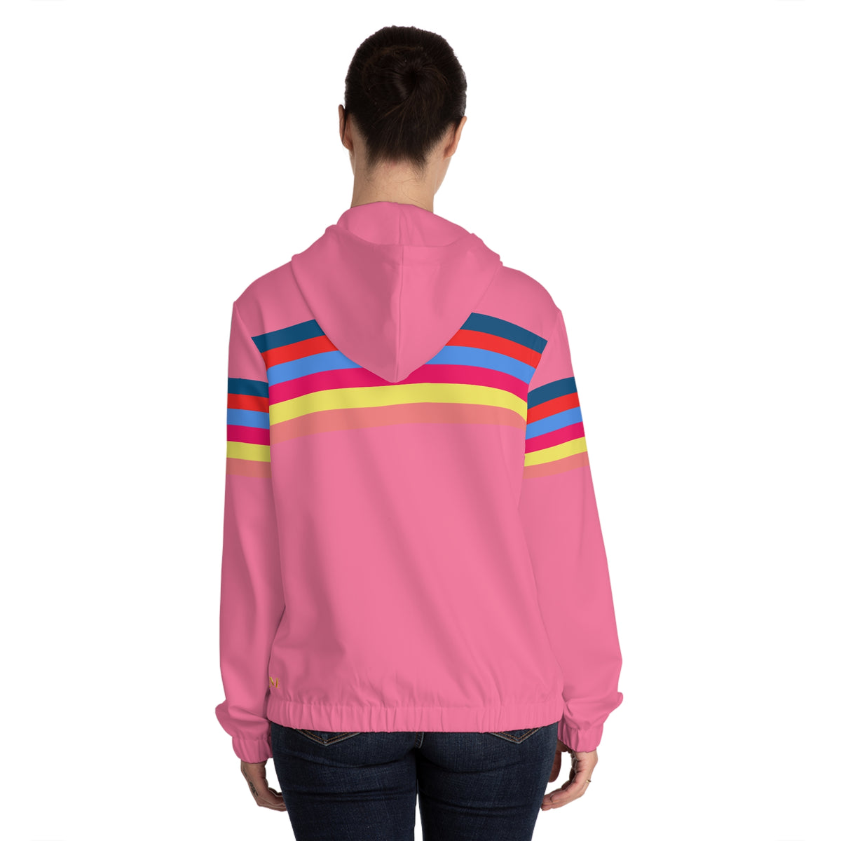 Pink Rainbow Stripe Full-Zip Hoodie