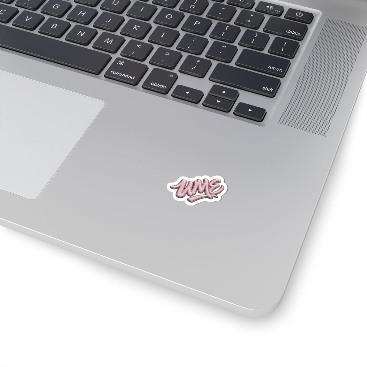 Pink Graffiti "WME" Kiss-Cut Sticker — Blush Bubble Script Vinyl Decal