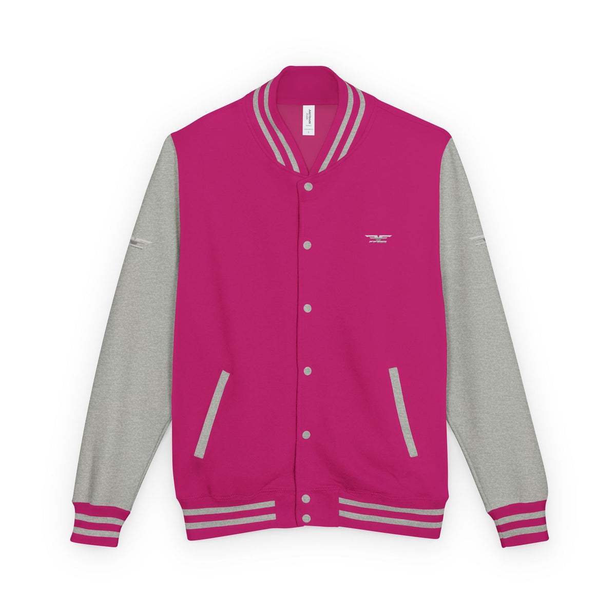 Black and White Varsity Jacket with Winged Logo