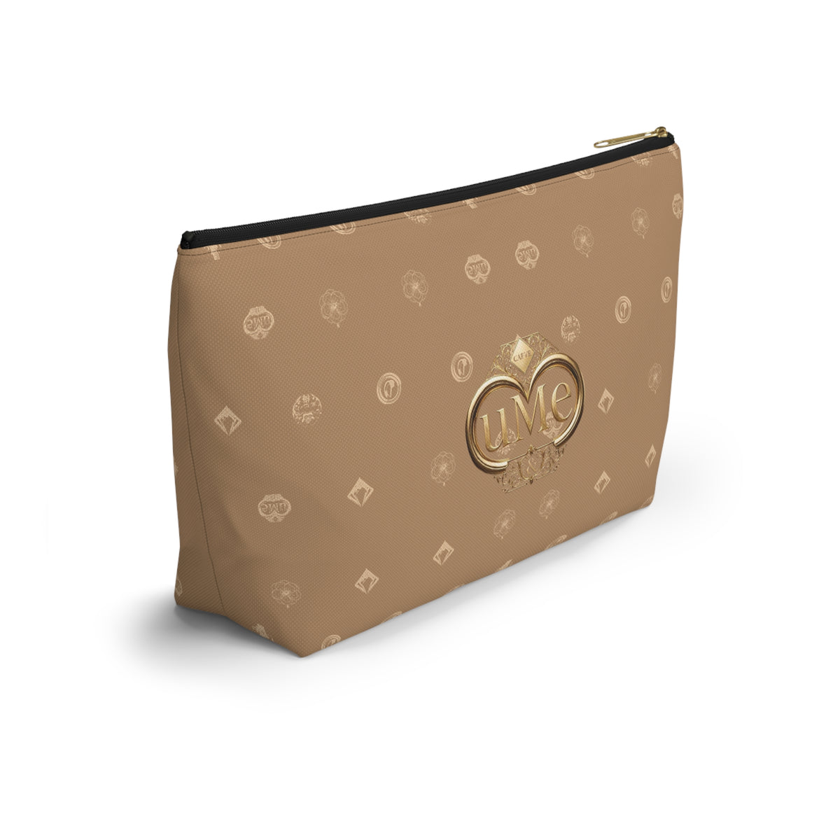 Beige Monogram Accessory Pouch — Luxury T-Bottom Makeup Bag
