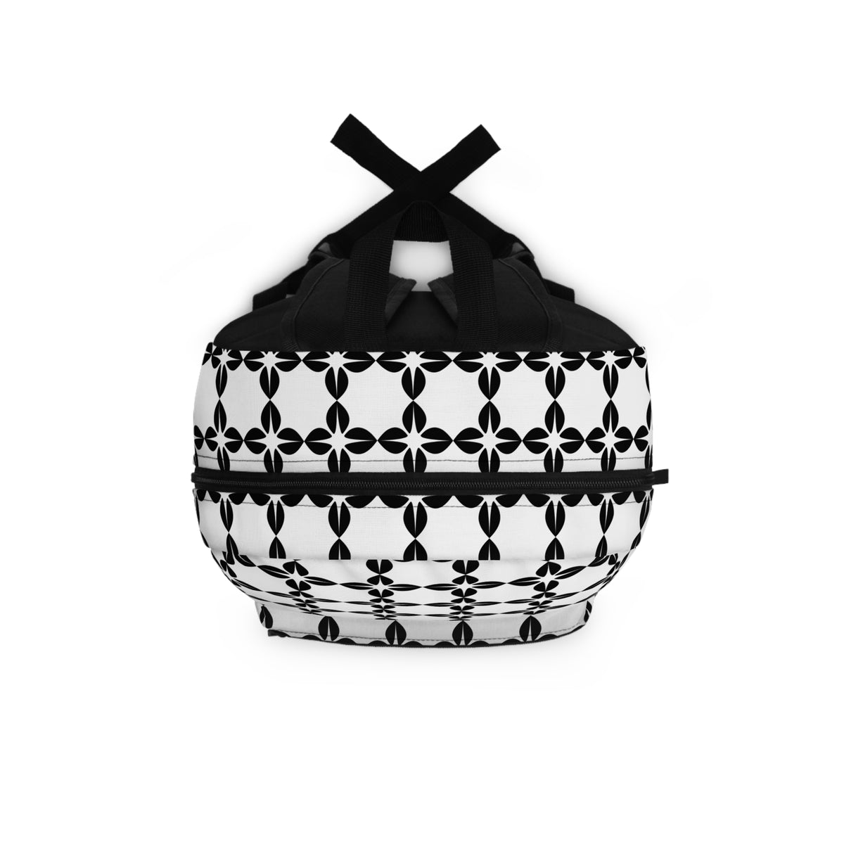 Monochrome Tile Pattern Backpack – Black & White Geometric School Bag