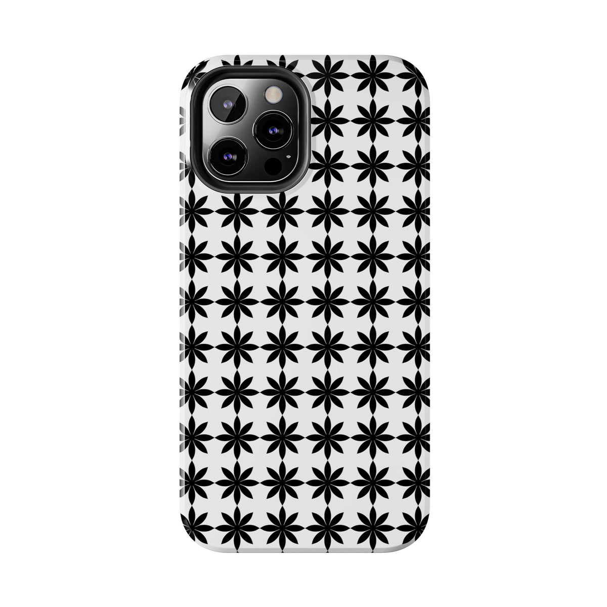 Tough Phone Case — Black & White Geometric Star Pattern